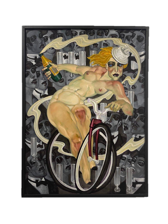 “La Serveuse em Velo” Paris, 2011 - Óleo sobre tela - 100X73CM