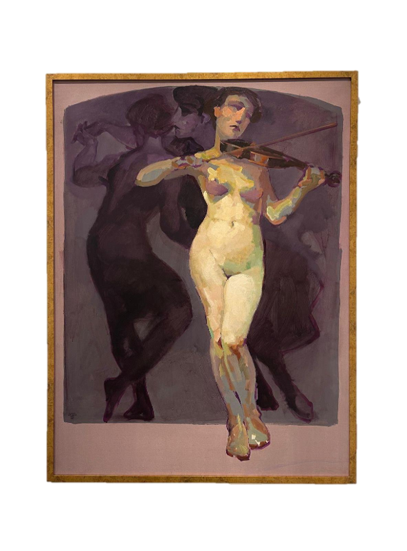 “Aula de Violino” Paris, 1991 - Óleo sobre tela - 130X97CM