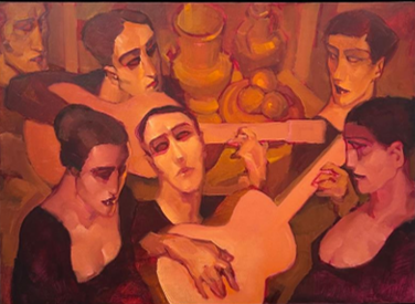 “Roda de Viola” - Paris, 1992 - Óleo sobre tela - 73X100CM