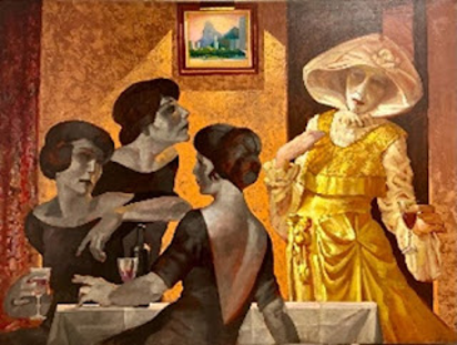 “Interior com mulheres” – Rio de Janeiro, 1985 - Óleo sobre tela - 95X70CM -